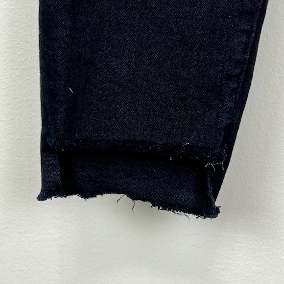 Frame Womens Le Skinny de Jeanne Jeans Raw Stagger Crop Mid Rise Black size 24 - Picture 7 of 15